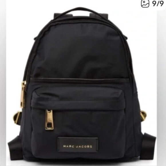 Marc Jacobs Nylon Varsity Small Backpack in Black with gold hardware - Picture 3 of 5